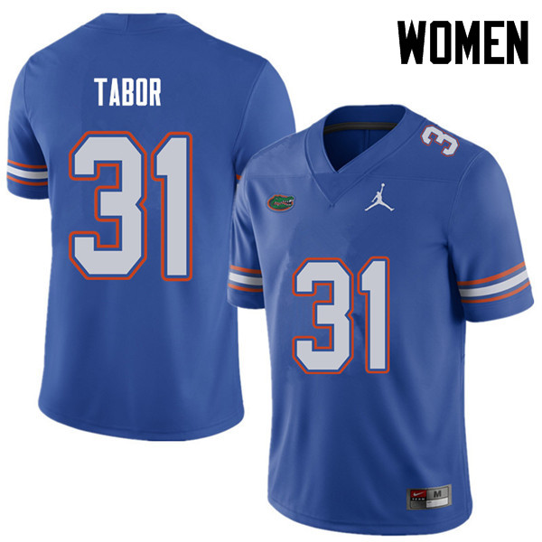 Jordan Brand Women #31 Teez Tabor Florida Gators College Football Jerseys Sale-Royal - Click Image to Close